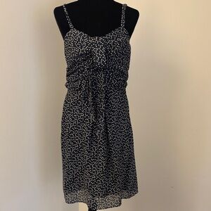 J Crew Navy and White Polka Dot Dress